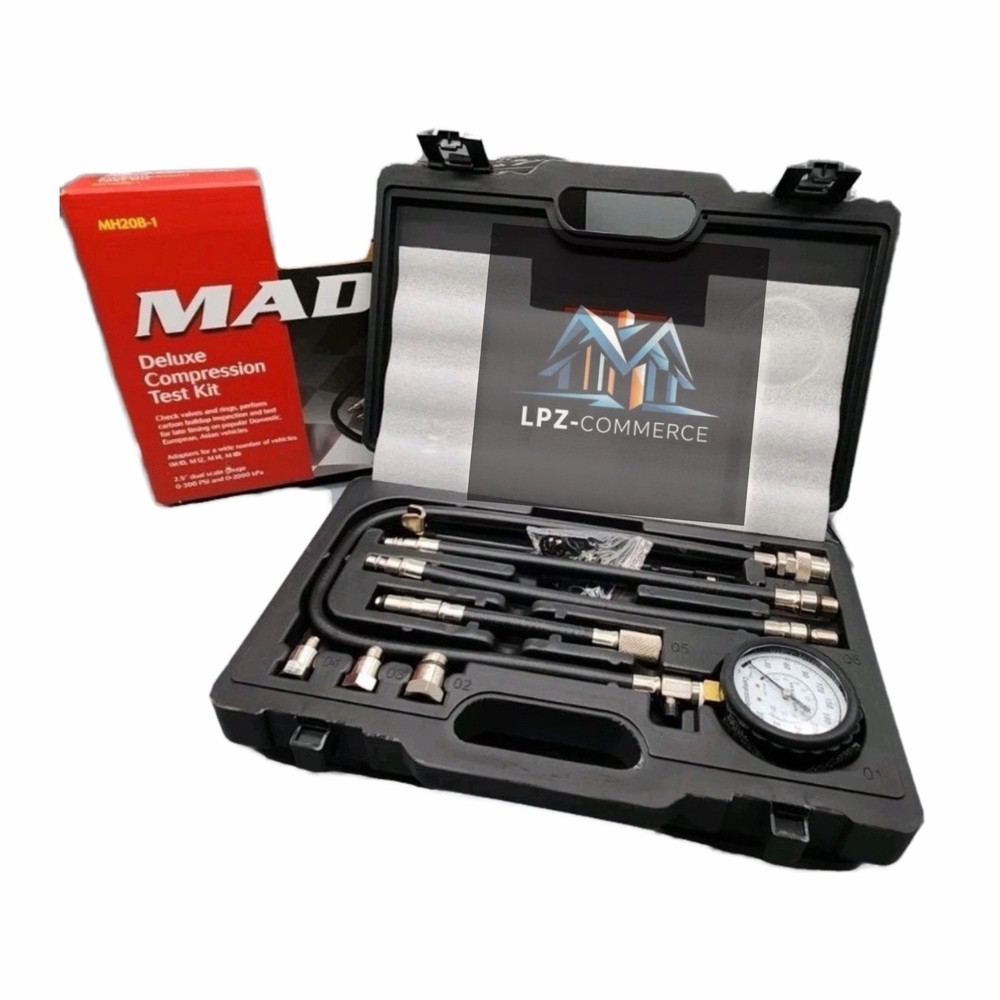 10-Piece Professional Gas Engine Compression Tester Kit – Universal Fit