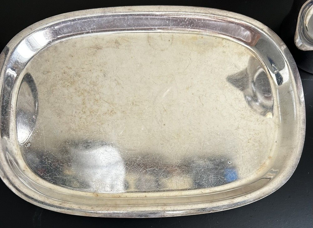 Silver Plate Cream & Sugar Set With Tray Combination Oneida & Roger’s