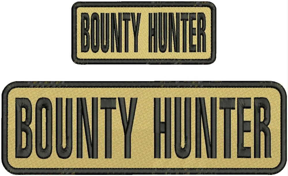 BOUNTY HUNTER  embroidery patch 3X10 AND 2x5 hook on back BLACK