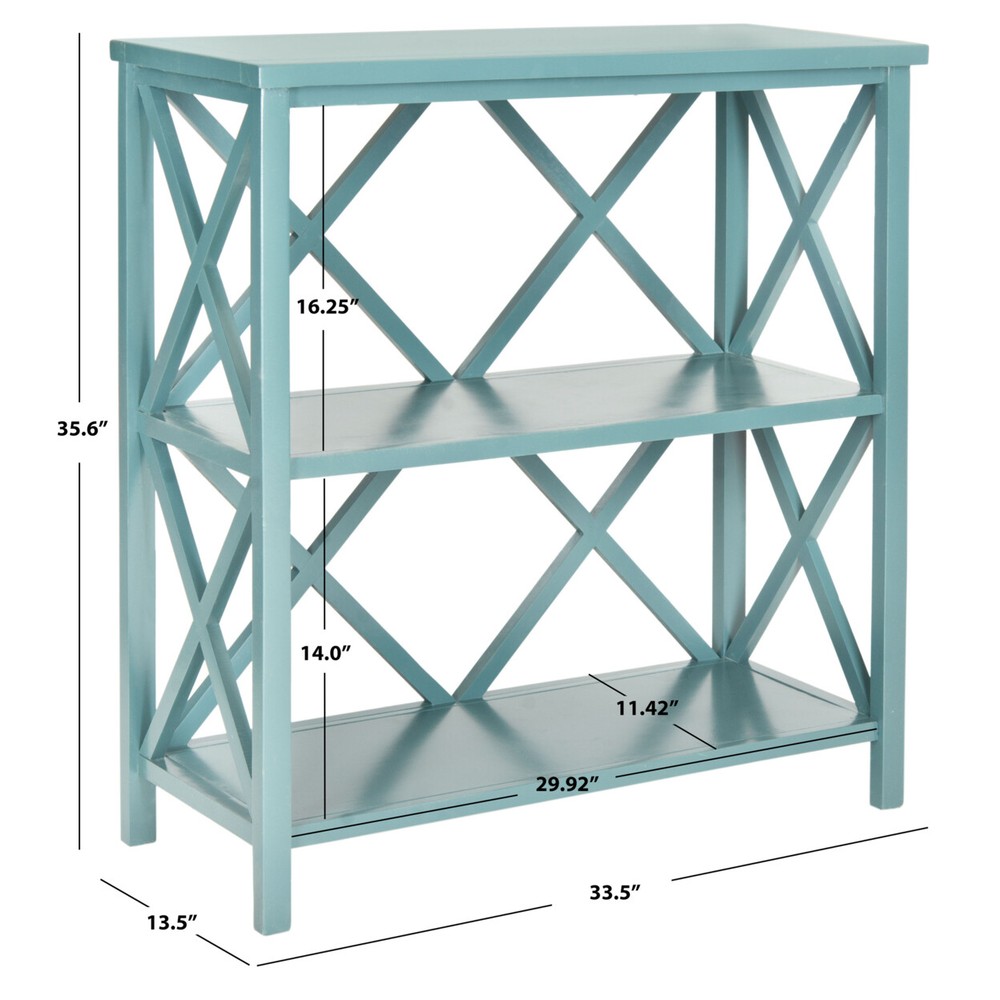 SAFAVIEH Liam 2-Tier Open Bookcase | Teal |