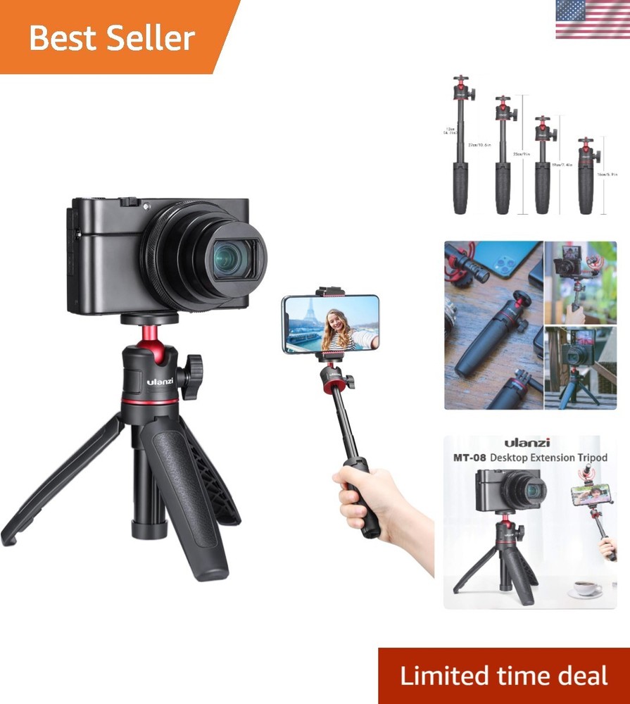 Extendable Mini Tripod for Cameras: Lightweight & Foldable Vlogging Solution