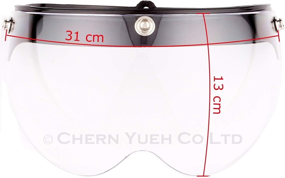 Universal 3-Snap Visor for Open Face Motorcycle Helmet Wind Shield Flip Up Do...