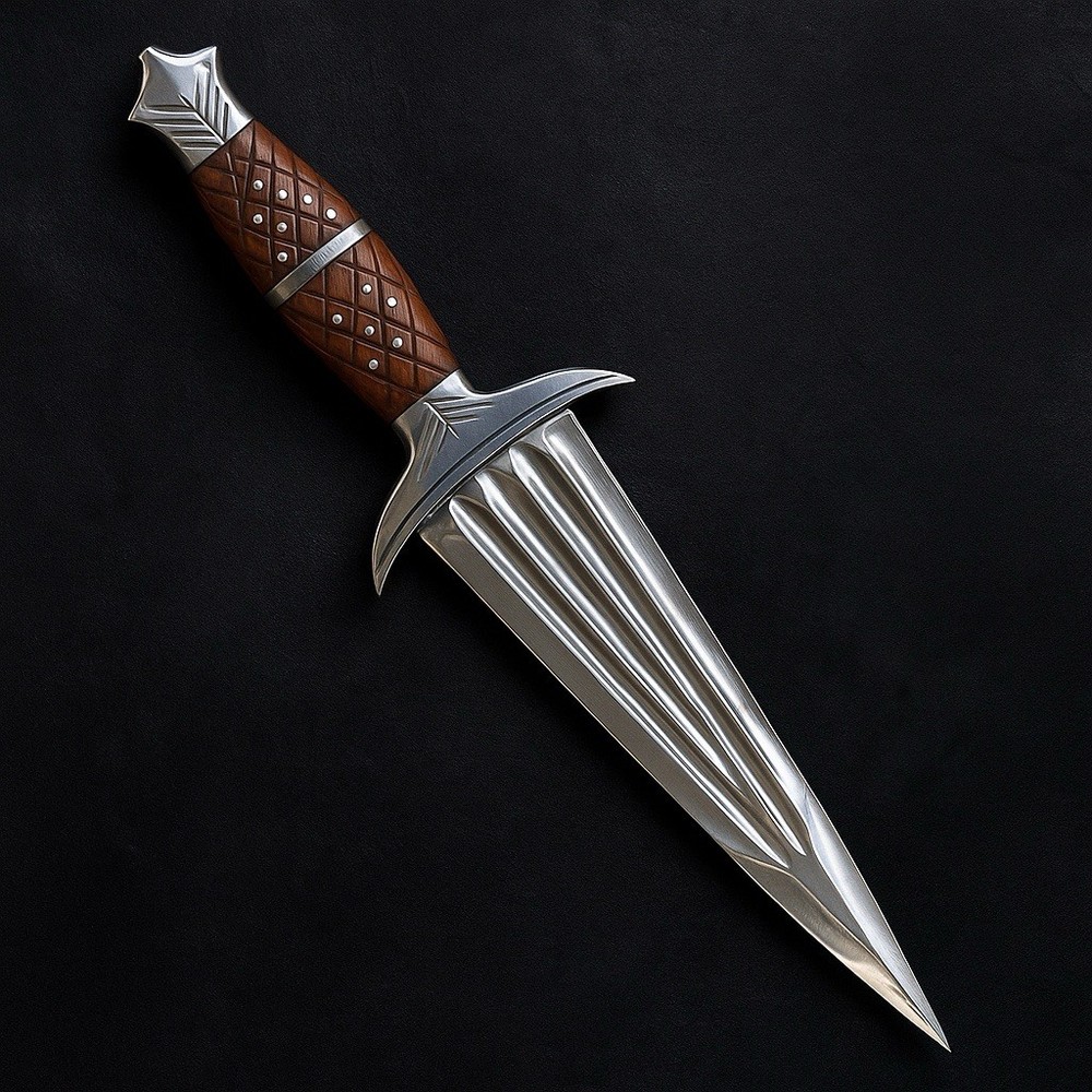 Custom Made Double Edge Blade Dagger Roman Sword War Tactical Vikings + Sheath