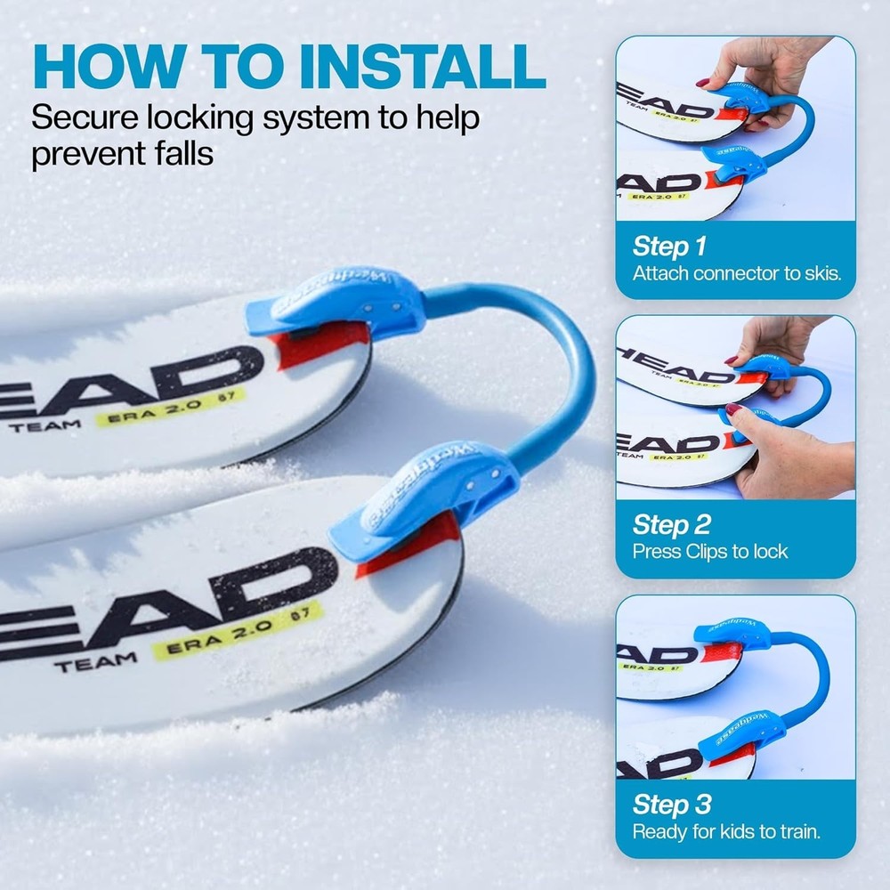 Soft-Grip Ski Tip Connector - Perfect for Young Skiers' First Experience