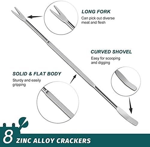 Stainless steel seafood crackers and picks tool set