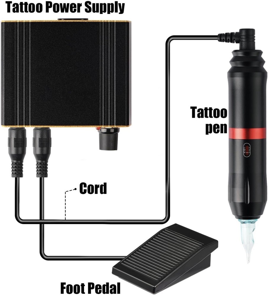 NEW Hawink Wireless Rotary Tattoo Machine Pen Starter Kit