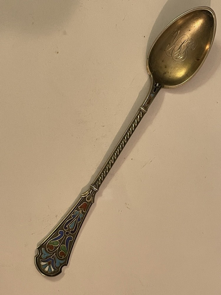 David Andersen 925 Sterling Silver Enameled Spoon 4 1/2” 11 Grams Monogram