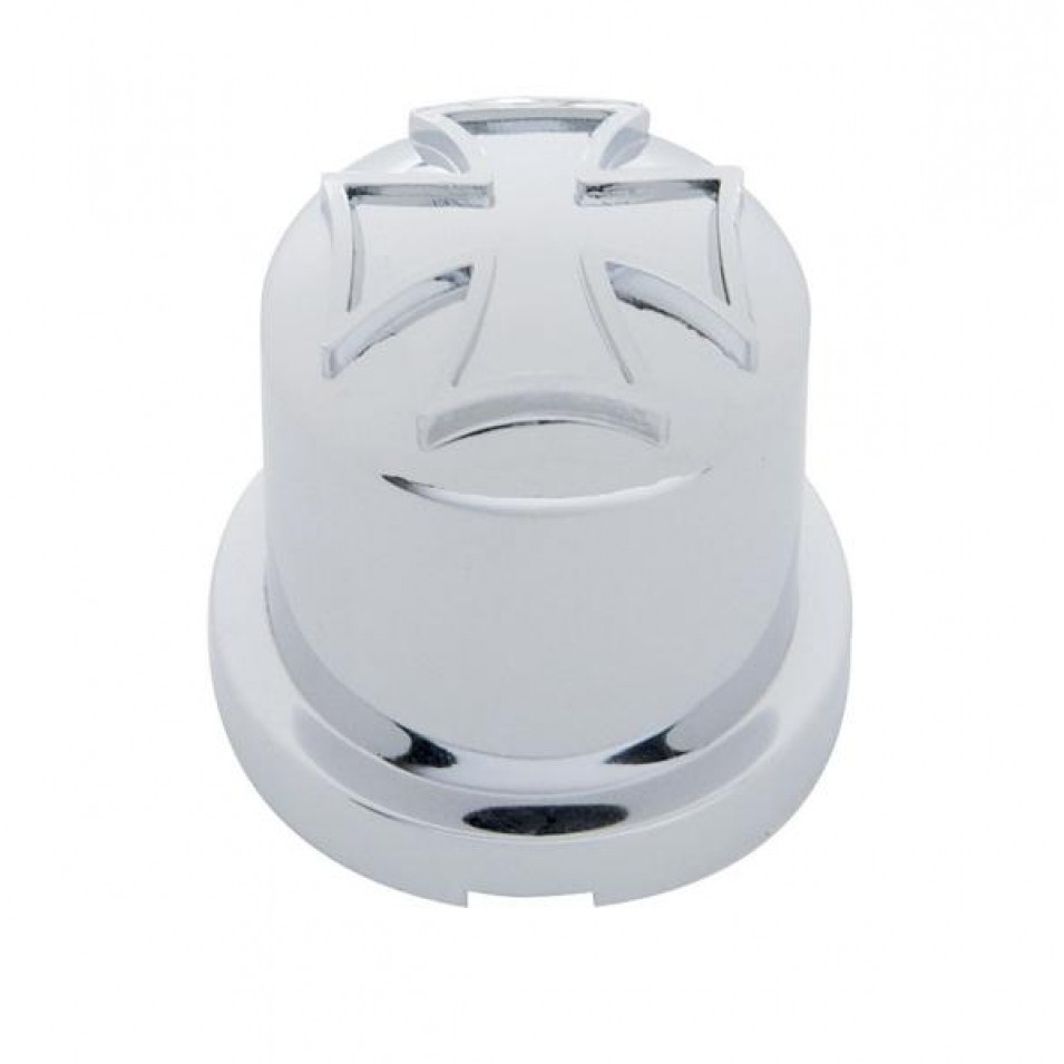1/2" x 1" Chrome Plastic Iron Cross Nut Cover - Push-On (10 Pack)