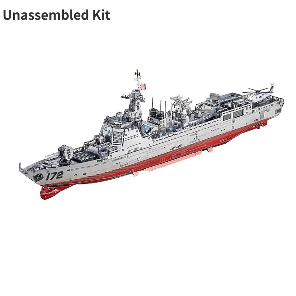 1:1000 3D Metal 052D Destroyer Ship Model Unassembled Kit DIY Boat Model