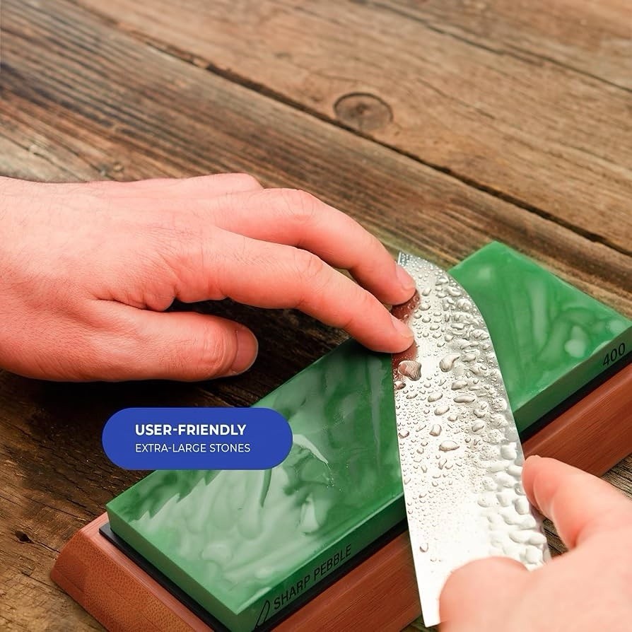 Sharp Pebble Knife Sharpening Stones Kit -Grits 400/1000/6000