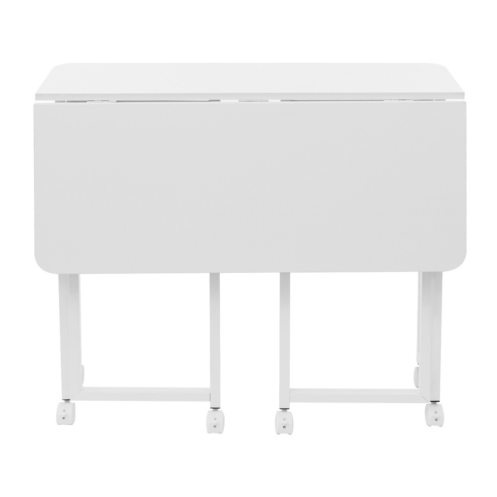 Folding Desk,Folding Desk with Storage Shelf,Foldable Computer Desk with Wheels