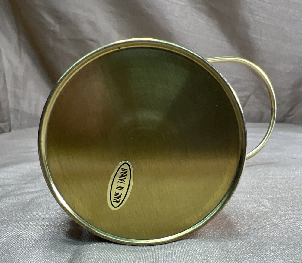 Vintage Brass & Copper Mini Coal Shuttle w/ Handle - Matchstick Holder & Striker