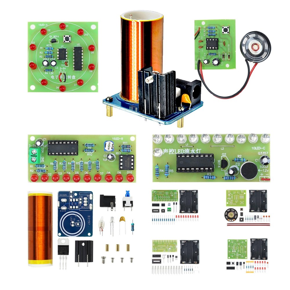 Soldering Practice Kit 5 DIY Electronics Projects Soldering Kit DIY Tesla Coi...