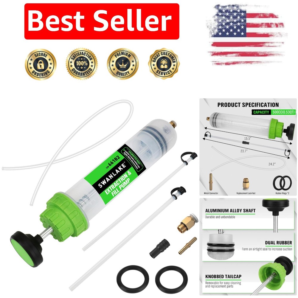 Heavy-Duty 500cc Fluid Extractor with Locking Connector - Ultimate Garage Tool