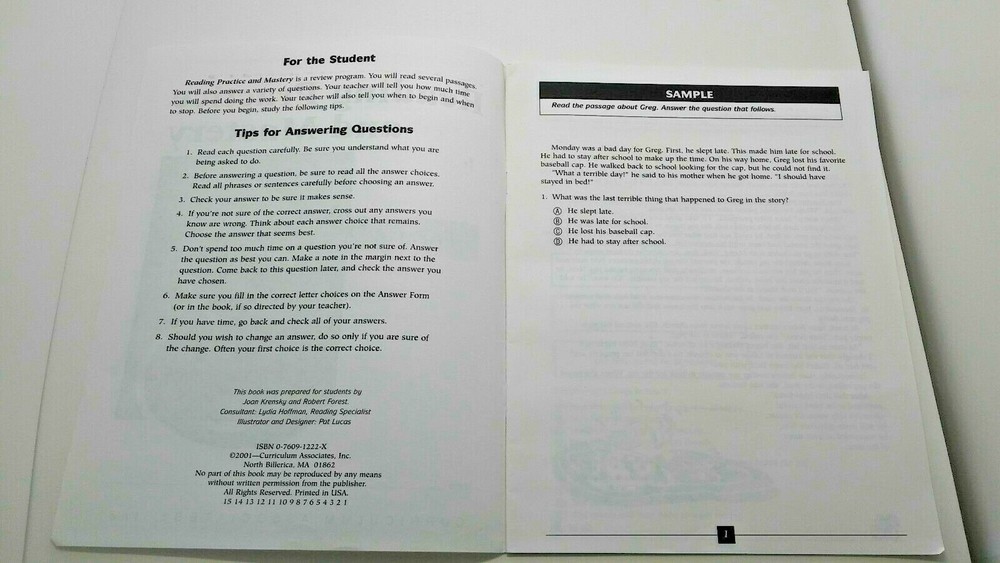 Reading Comprehension Practice Mastery +Tips for Answering Questions 3rd Grade 3