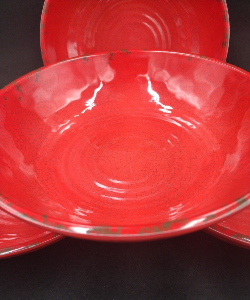 Melamine Serveware 4 Piece Red Bowl Set