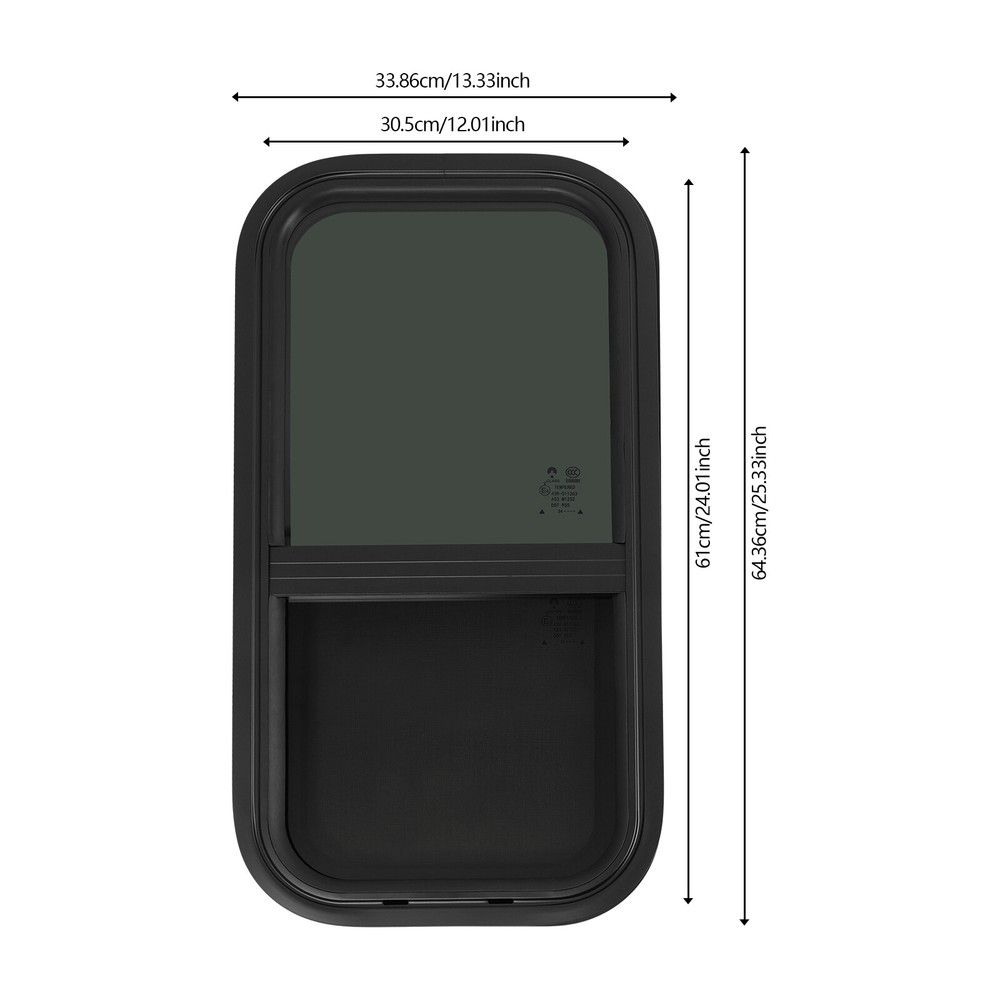 12*24inch RV Window, 2 PCS RV Windows, RV Vertical Slide Window High Privacy