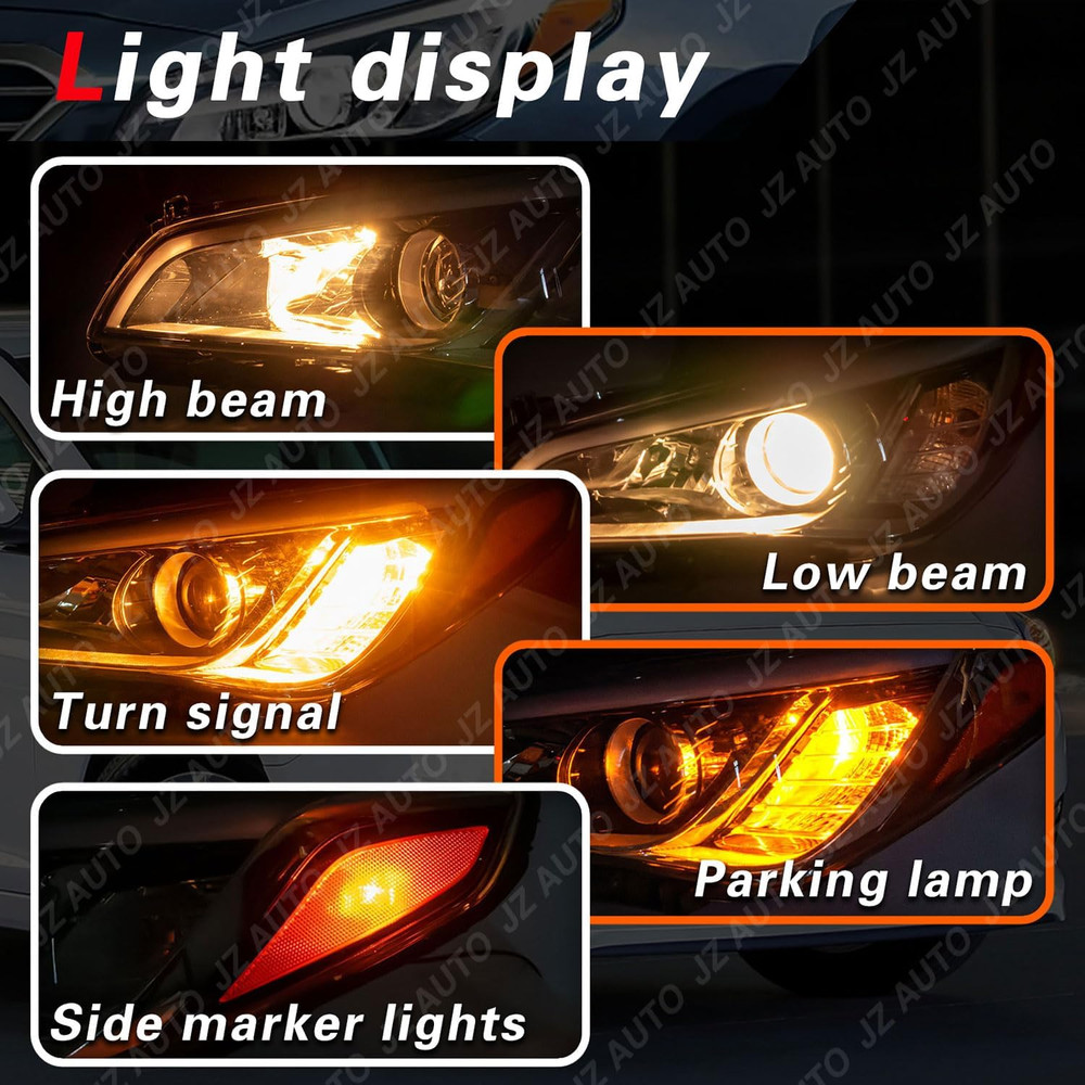 Halogen Headlight Assembly with Parking Lamp Compatible with 2015-2017 Hyundai S