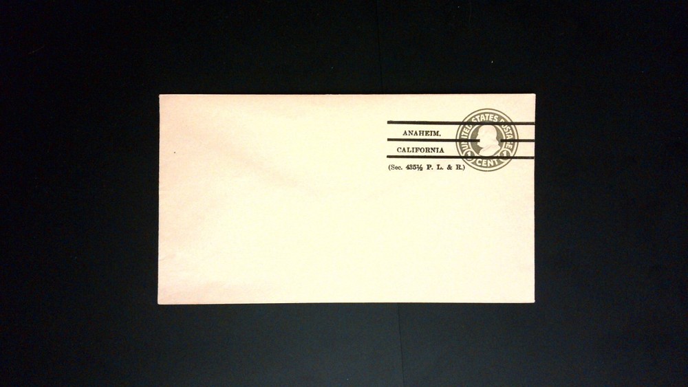 US Precancel Envelope: CA Anaheim - 1a1 A 1 30; Unused