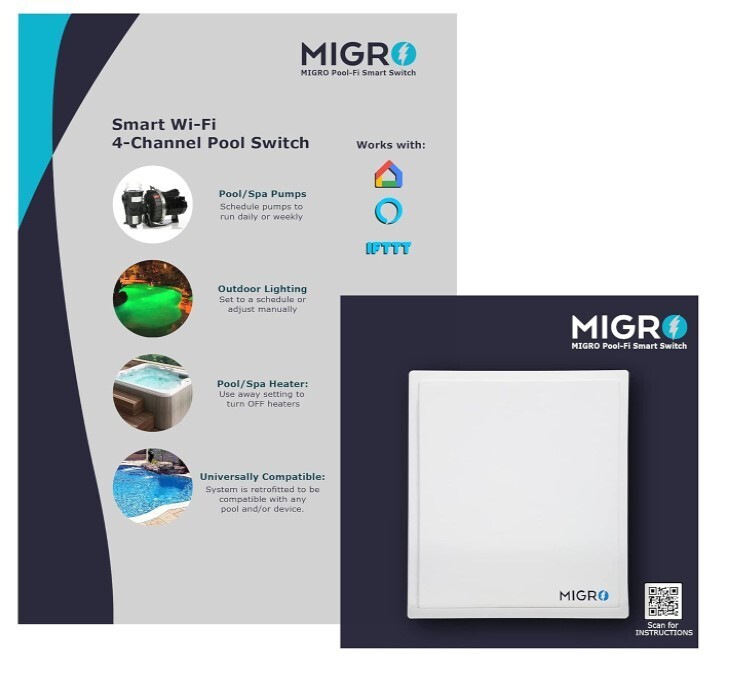 WiFi Pool Controller, Pump Heater, Lights, Timer, Smartphone AP, Alexa, Google