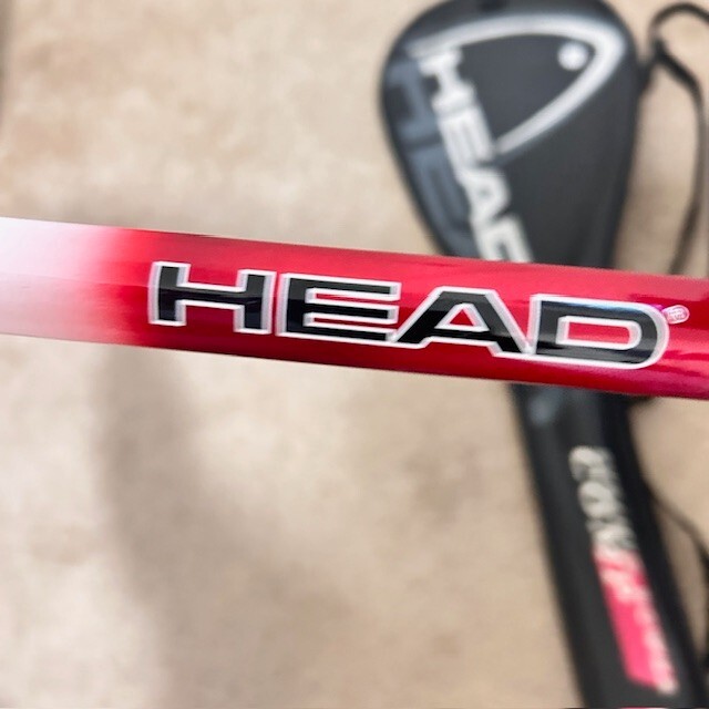 Head Squash Racket Pyramid Power Comp Red with Black Carry Bag read