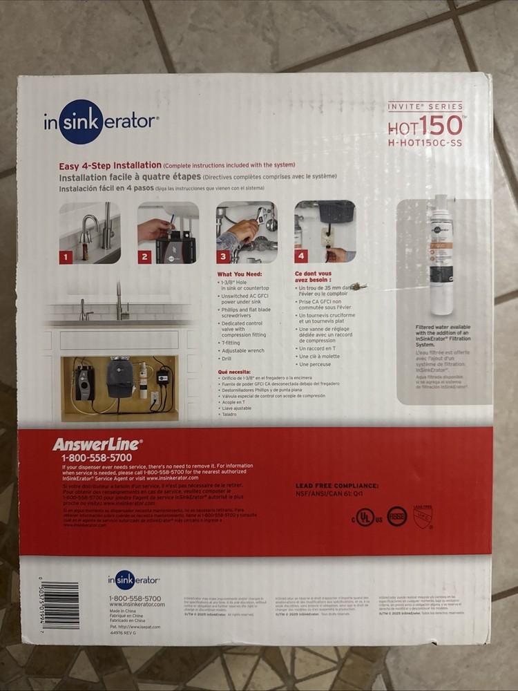 InSinkErator® Invite HOT150 Instant Hot Water Dispenser System