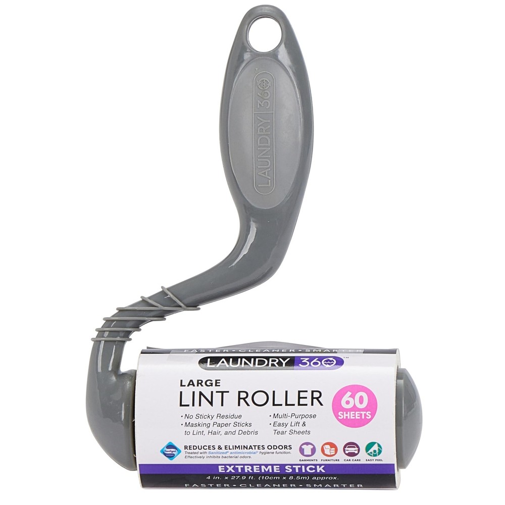 Laundry 360 Sanitized Pro Grade 60 Sheet Large Surface Lint Roller