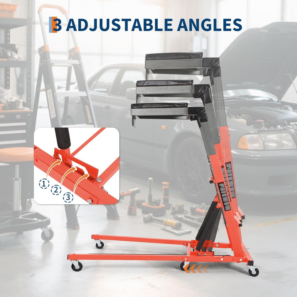 Foldable Automotive Topside Creeper Adjustable Height Movable Ladder 400Lbs NEW