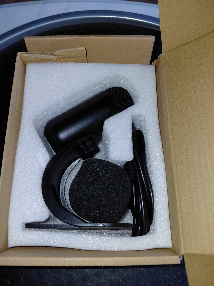 USB Computer Microphone Podcast Mic Desk With Mute Button Open Box New