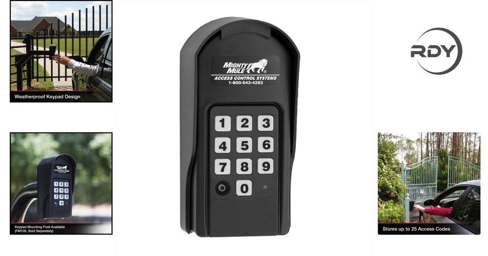Wireless Access Keypad for Gates - Weather Resistant with Temporary Code Feature