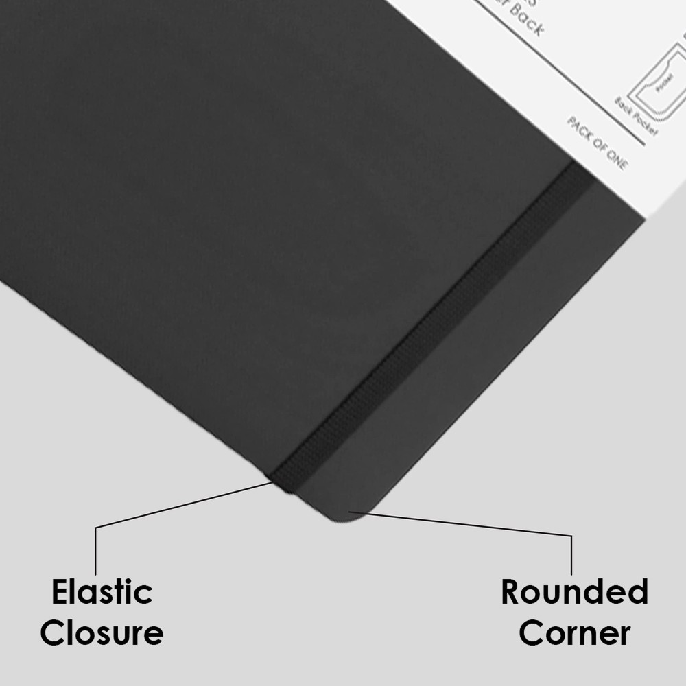 myPAPERCLIP Executive Series A5 Plain Notebook | 192 Pages, A5, Plain, Black