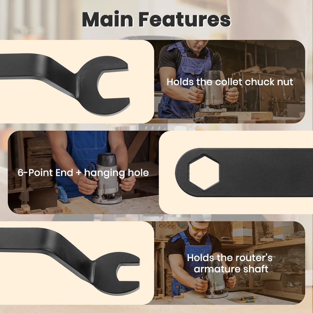 Router Accessories – RA1152 Offset Wrench Set to Change Router Bits, Compatib...