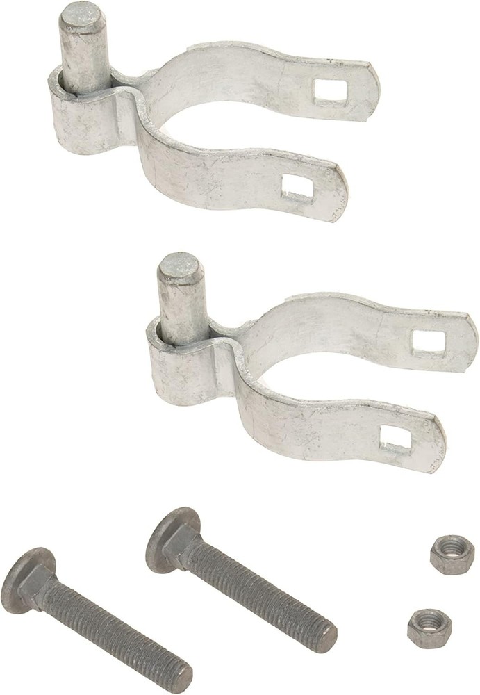 2 Pack Galvanized Chain Link Fence Gate Post Hinge with Nuts and Bolts 2-3/8"