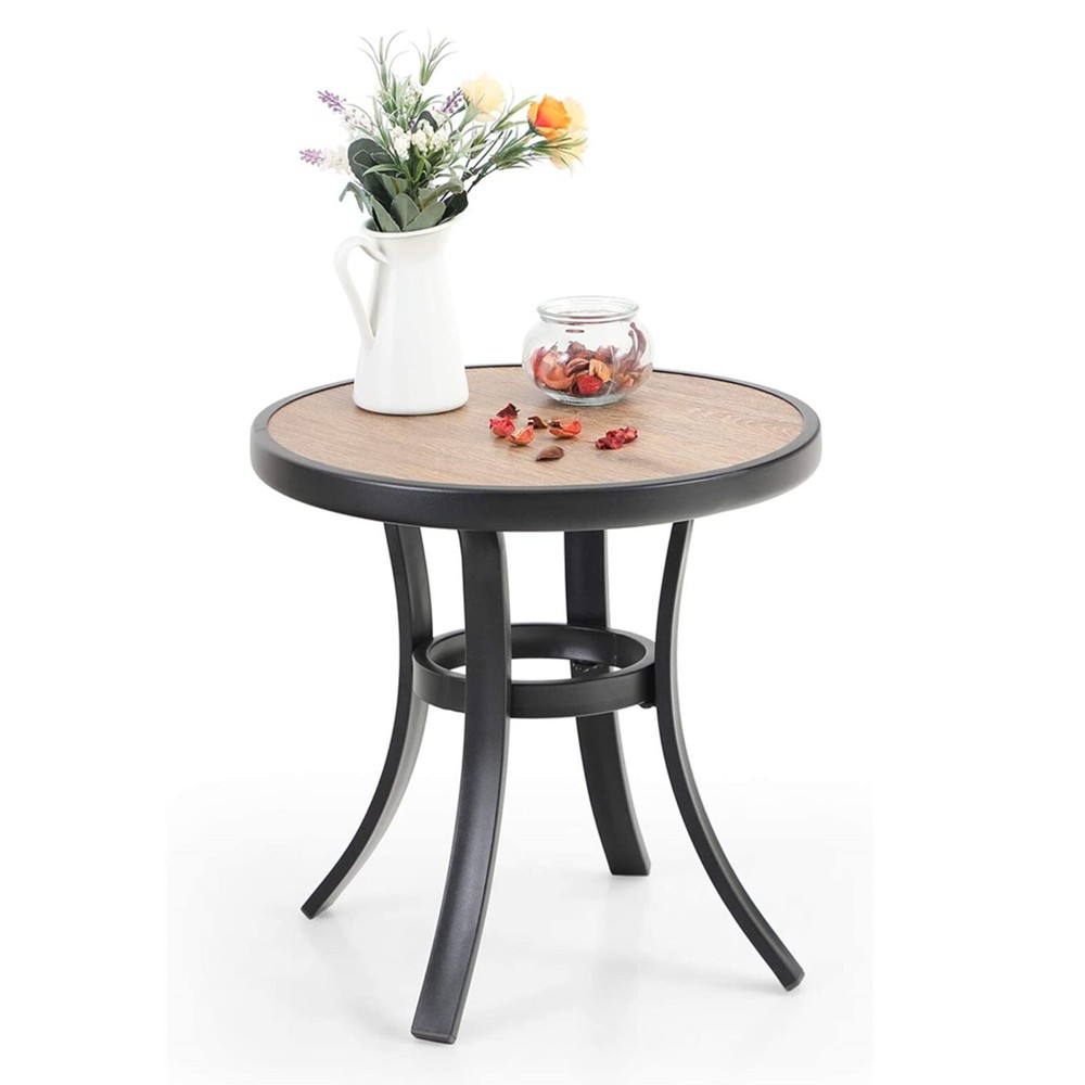 Patio Round Side Table Outdoor & Indoor Small End Table Coffee Bistro Table