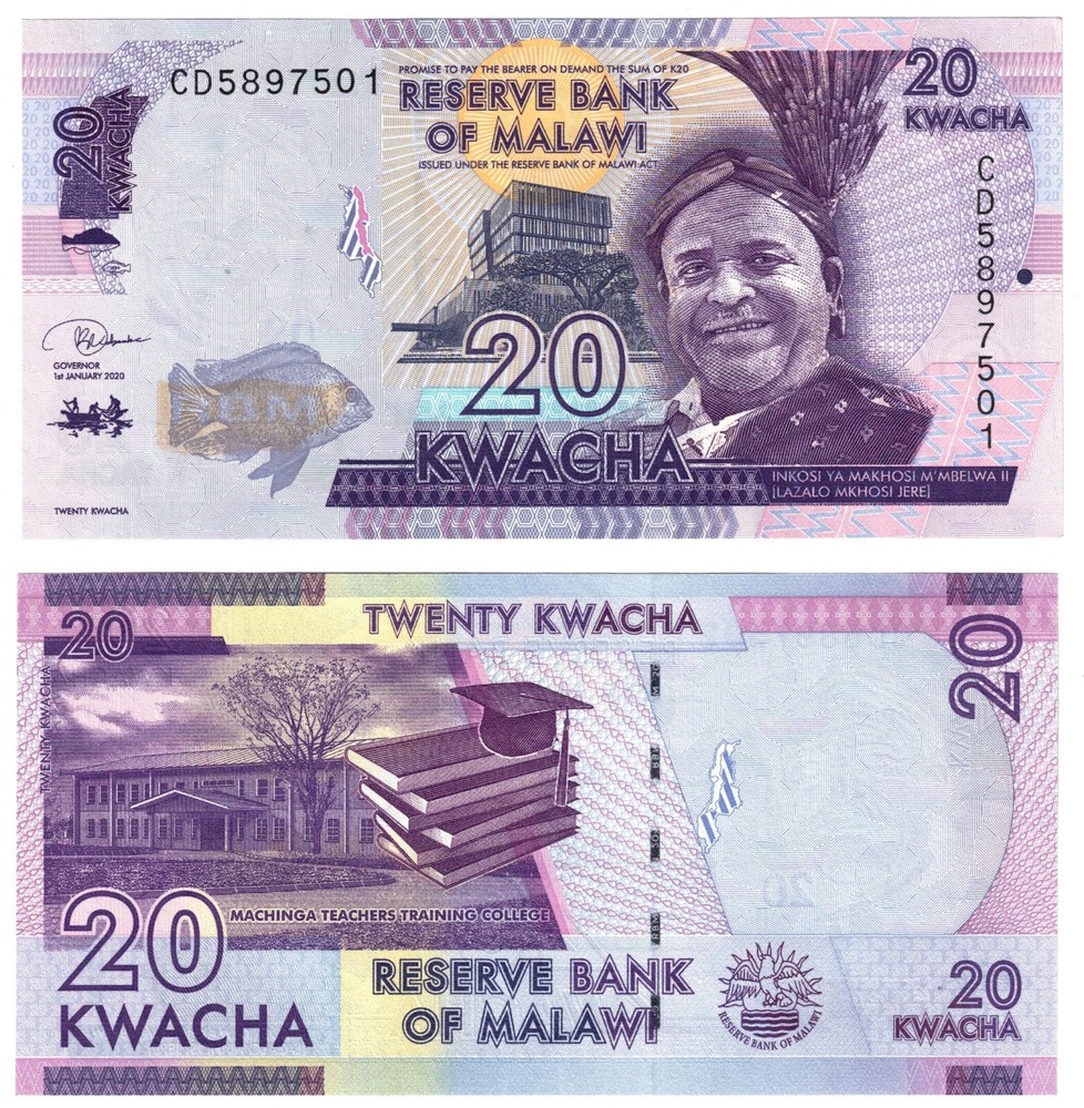 2020 Malawi P63f 20 Kwacha Banknote UNC