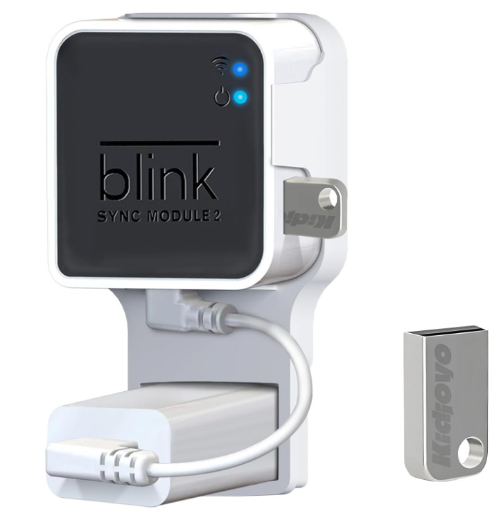 256GB USB Flash Drive & Wall Mount for Blink Sync Module 2 with Short Cable...