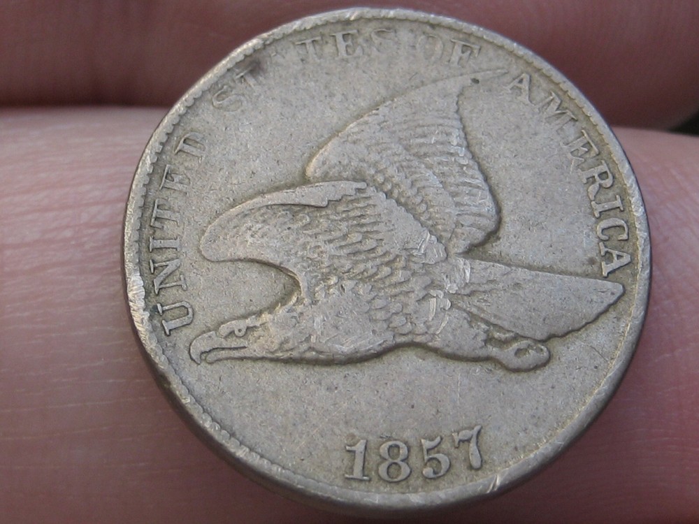 1857 Flying Eagle Penny Cent- VF/XF Details