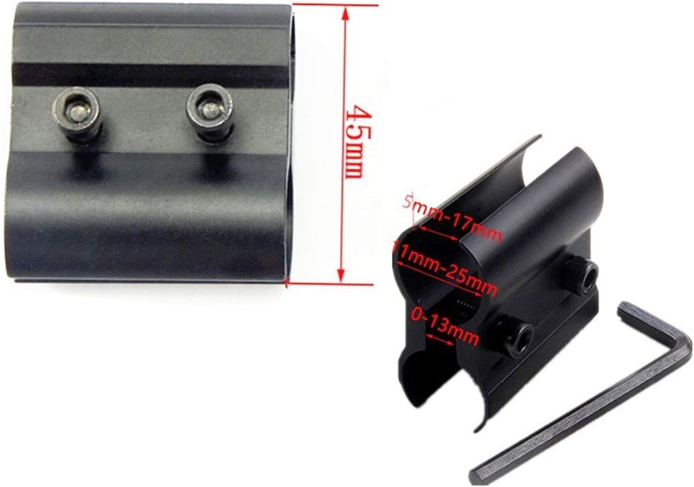 Versatile 2-Pack Flashlight & Laser Barrel Clamps with Wrench - Secure Mounting