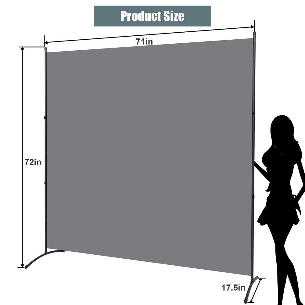 Room Divider Single Panel Privacy Screen, 71''x72''H Large Divider for Room S...