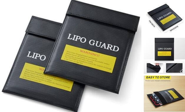 Lipo Safe Bag, Fireproof Explosion-Proof Lipo Battery Bag for Safe Charging