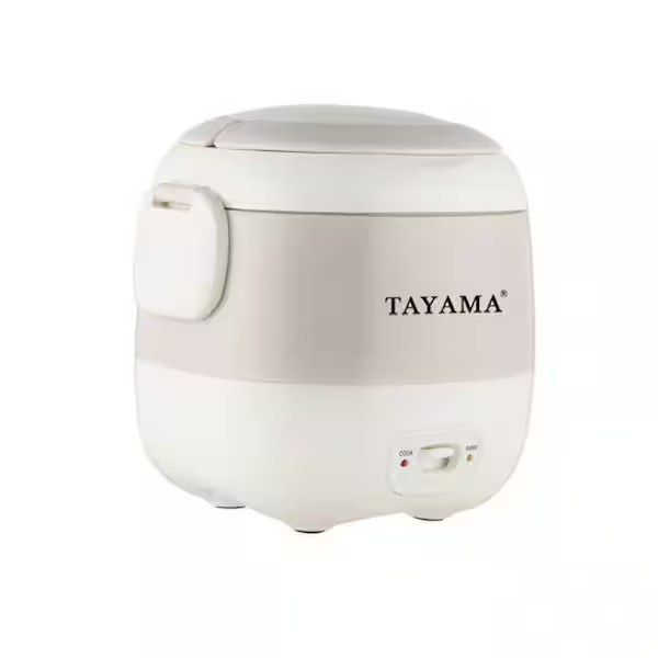3-Cup White Portable Mini Rice Cooker