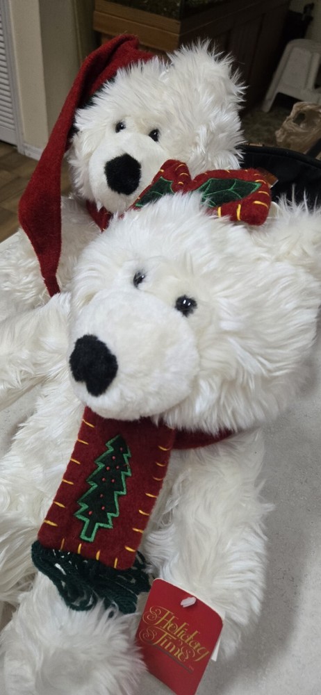 Mr. & Mrs. Christmas Bears Plush 17 3/4"