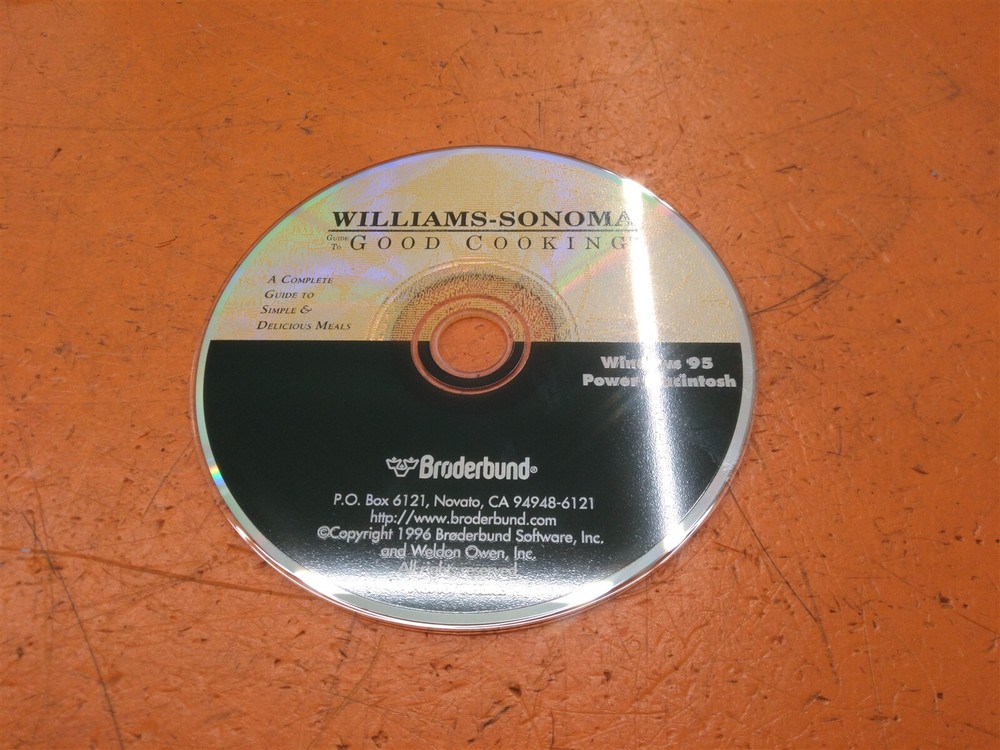 ⭐️⭐️⭐️⭐️⭐️ PC Software CD Disc Williams-Sonoma Guide To Good Cooking 1996