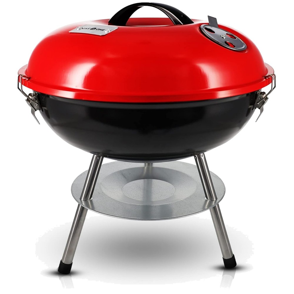 Small Charcoal Grill for Backyard - Locking Lid, Portable