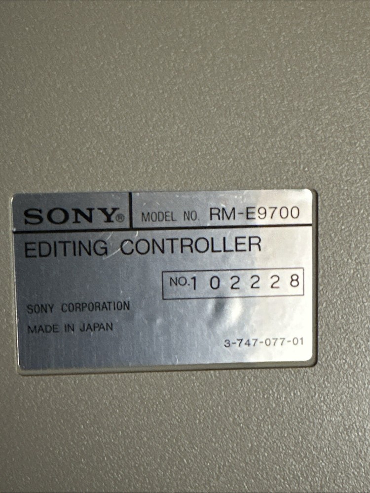 SONY EDITING CONTROLLER REMOTE Model No. RM-E9700 Used