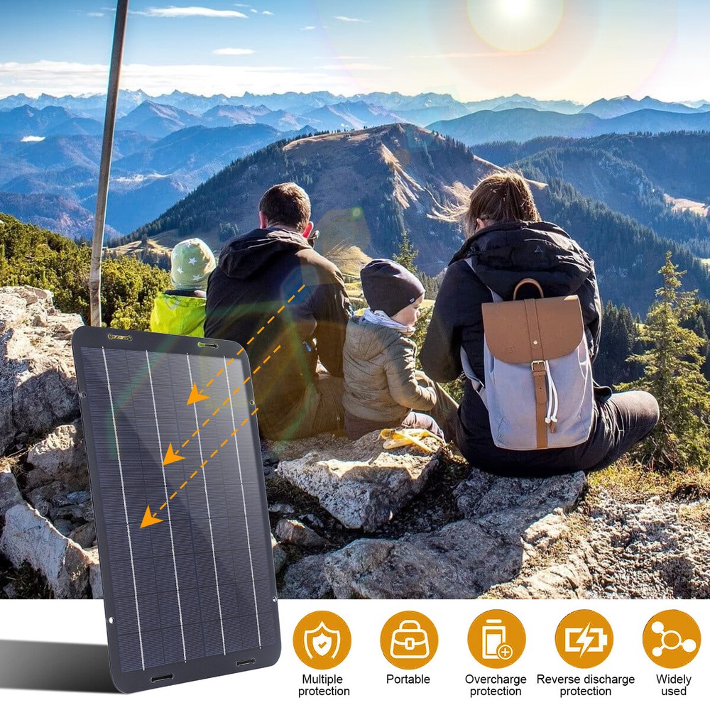 60W Portable Solar Panel 18V Polycrystalline Silicon USB Solar Charging Panel