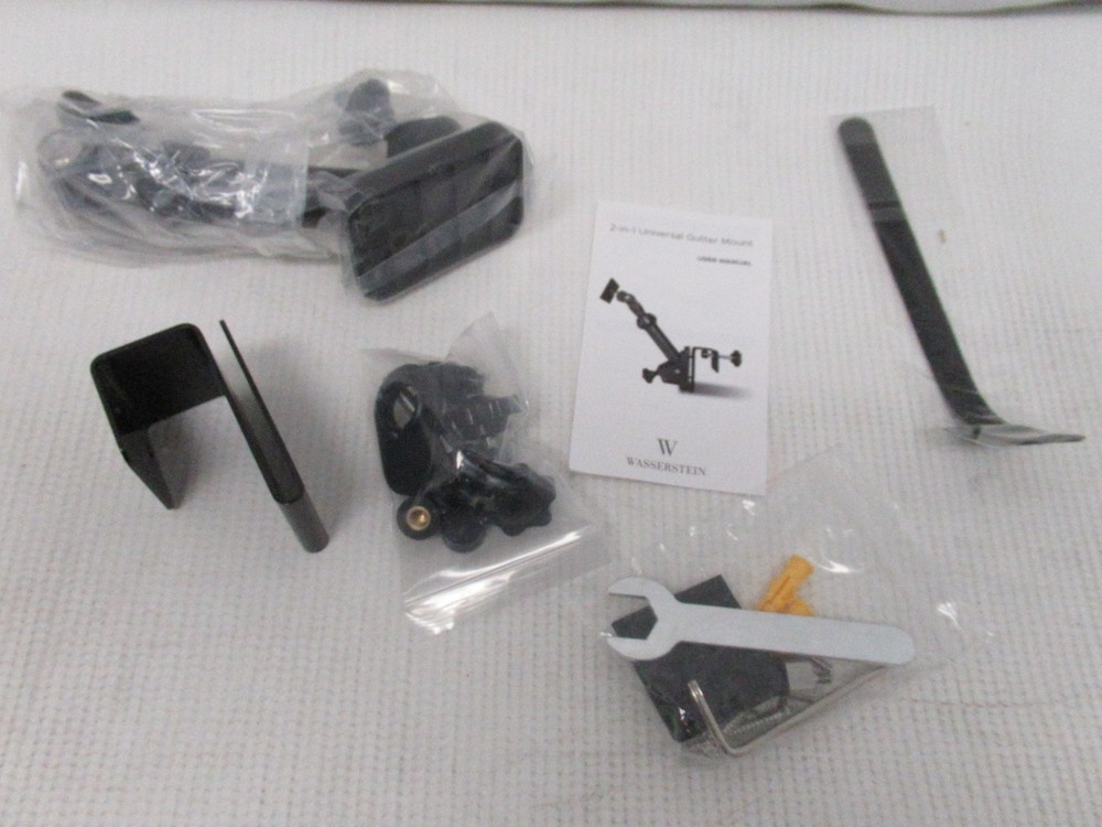 Wasserstein 2-in-1 Universal Gutter Mount for Smart Camera & Solar Panel -Black