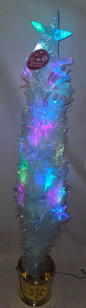 3ft Optical Fiber & LED Multi Lights 90 tips W/ Plastic Pot Mini Christmas Tree