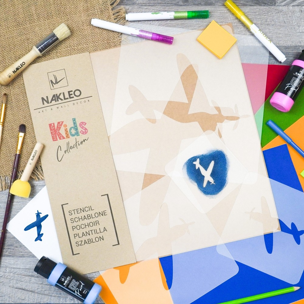 KIDS Reusable Plastic Stencils (5 pcs) // PLANE #1