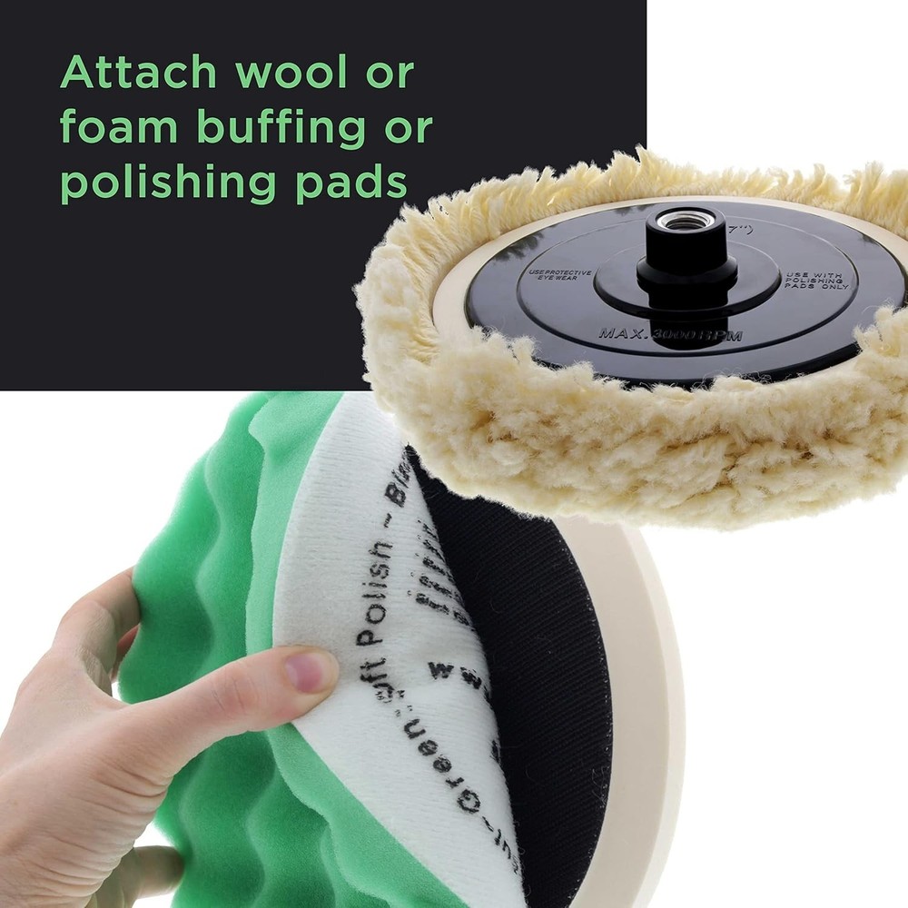 7" Hook & Loop Grip Mount Universal Polisher Buffer Backing Plate 5/8" 11 Thread